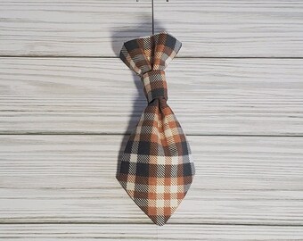 fall plaid dog necktie with velcro, cat necktie, dog tie for collar, dog gifts, cat gifts, pet accessories, slip on tie, necktie for collar