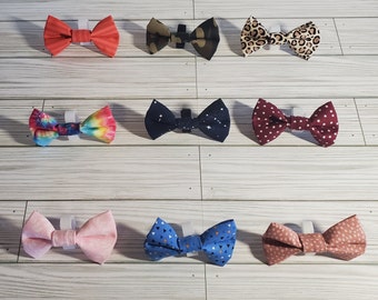 Dog Bow with velcro, dog bow tie, cat bow tie, dog bow for collar, dog gifts, cat gifts, dog mom, pet accessories, slip on bow, velcro bow