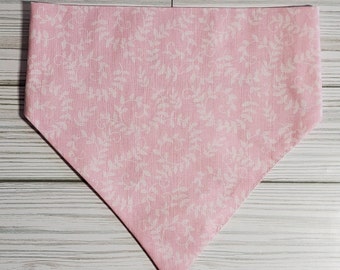 pink floral dog bandana, cat bandana, pet clothing, dog gifts, cat gifts, slip on bandana, elastic bandana, pet accessories, dog neckwear