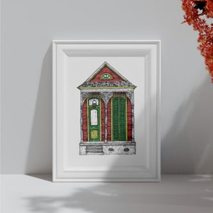 New Orleans Shotgun House - Red