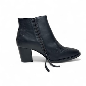 Boots for Women Leather Ankle Shoes Heeled Booties Comfortable Zipper Cowboy Short Fashion Comfy Black Brown Women&#39;s Boots With Pointed Toe