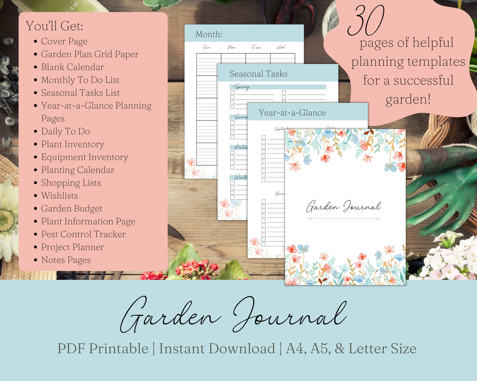 Garden Planner Printable Gardening Journal Planting Calendar Seed ...