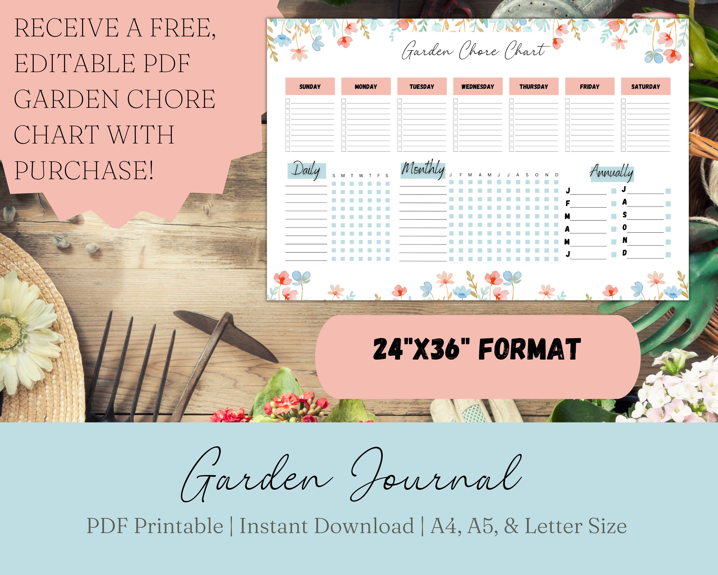 Garden Planner Printable Gardening Journal Planting Calendar Seed ...