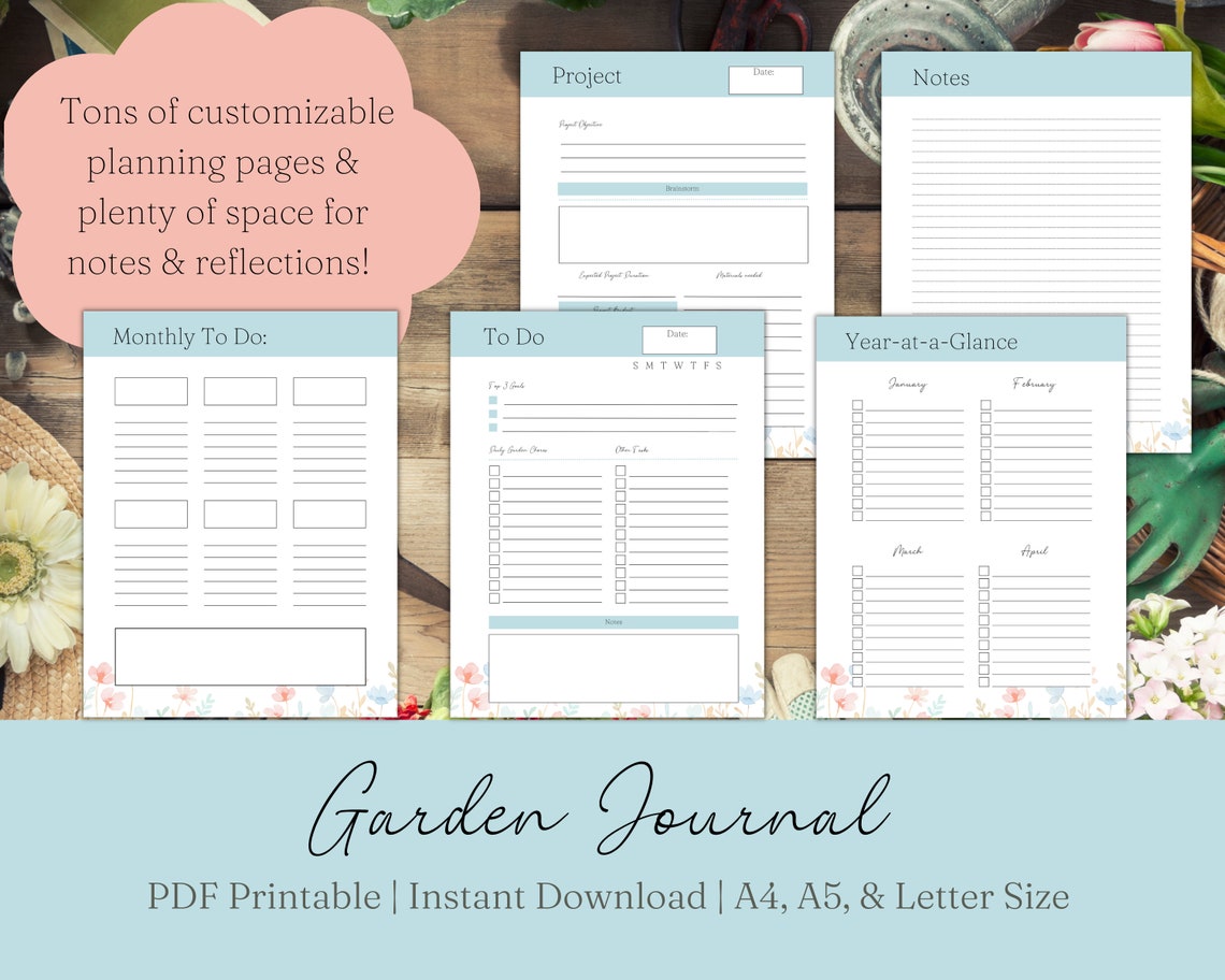 Garden Planner Printable Gardening Journal Planting Calendar Seed ...