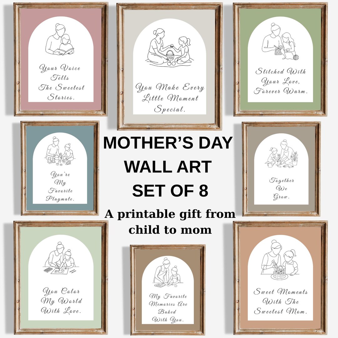 Mothers Day Printable Wall Art Set – Gift From Child to Mom – Boho ...