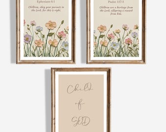 3D-blommig väggkonst med bibelverser för barnrum, väggkonst med bibelverser, kristen konst för barnrum, bibelcitat för barn, barnrumsdekor