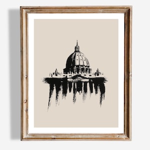 Saint Peter’s Basilica Wall Art | Minimalist Vatican Decor | Religious Landmark Print | Christian Home Art | Sacred Architecture Poster