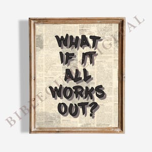 Black Positive Quote Print Newspaper Girly Dorm Decor Apartment Aesthetic Print Bathroom Affirmation Art Preppy Black Wall Art Motivational