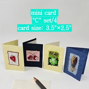 100% handgemaakte "MINI"-kaarten (C4)-set/4, van papier tot kunst ~ uniek voor een speciaal iemand ~ geweldige collectie ~ kaartformaat: 3,5"x2,5"