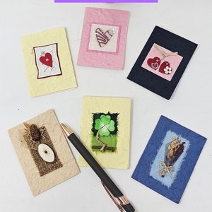 Carte "MINI" fatte a mano al 100% (D4)-set/6, Dalla carta all'arte ~ Unico nel suo genere per qualcuno di speciale ~ Grande collezione ~ Dimensioni della carta: 3,5"x2,5"