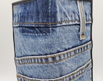 Denim Long Wallet: Hand Hade Stylish A Chic and Sustainable Long Wallet for the Eco-Conscious - your another one Jean !