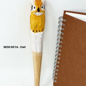 Wood craving pen - Animal design (Owl, Dog, Cow, Cat, Black bear, Nimo, Flamingo, Toucan)