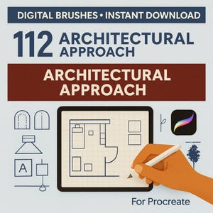 112 Interior Design Procreate Brushes | Floor Plan & Furniture Tools | Professional Room Layout for iPad