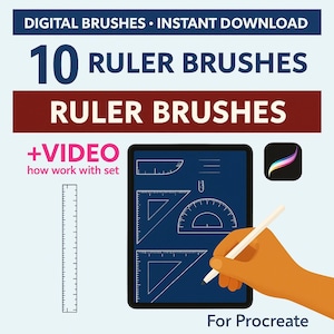 10 Digital Rulers for Procreate | Floor Plan & Architecture Tools | Professional Measuring Kit + Video Tutorial