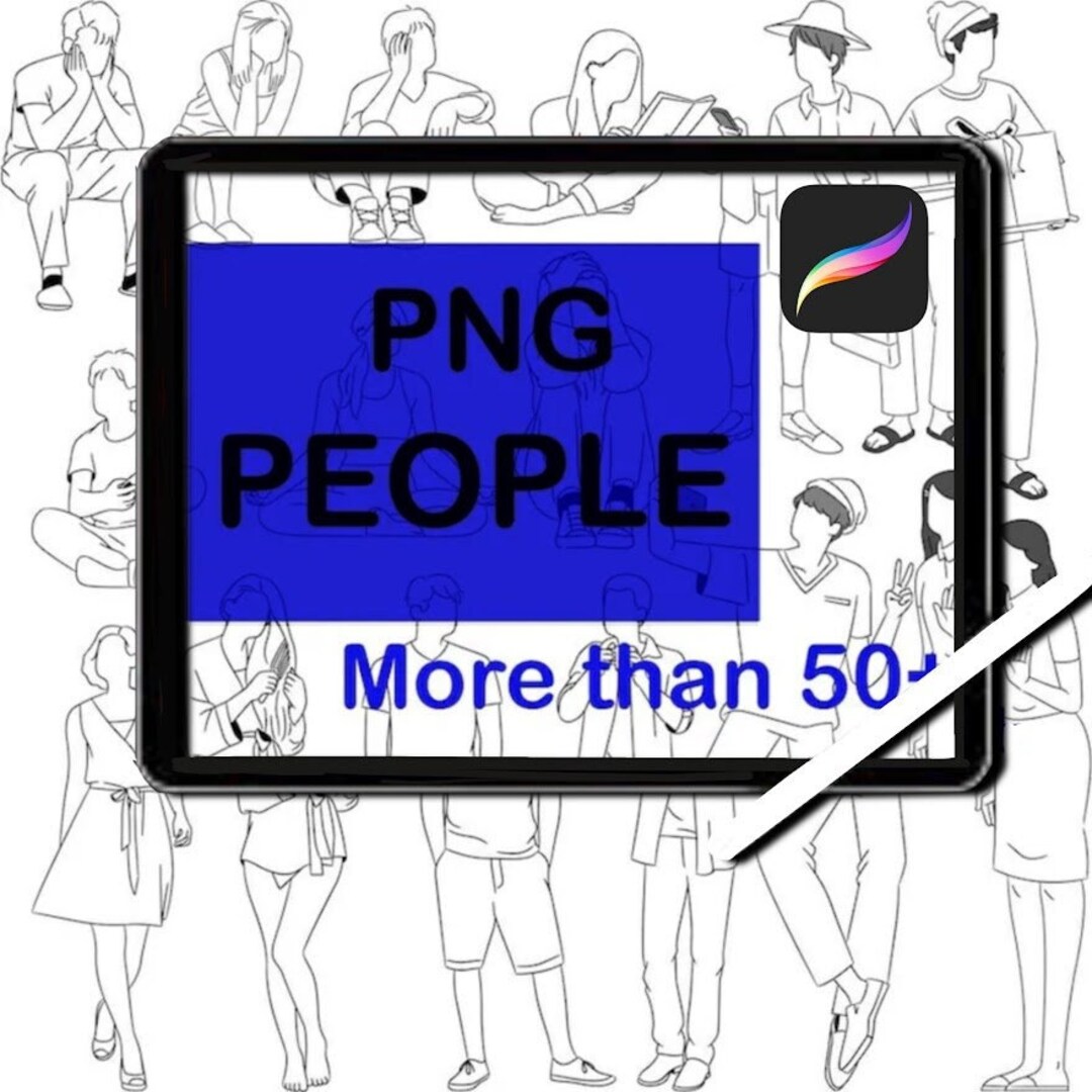 People Silhouette PNG Bundle: Sketch & Drawing Clipart (digital ...