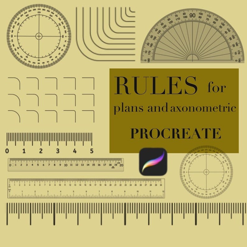 Digital Rulers for Procreate Brushes/ruler Template Procreate Stamp ...
