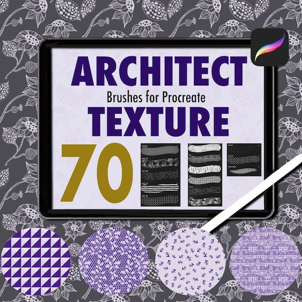 Texture Procreate Pinsel/Architect Procreate Pinsel 70 Hochwertige Textur/Perfekt für das Skizzieren von Innenräumen