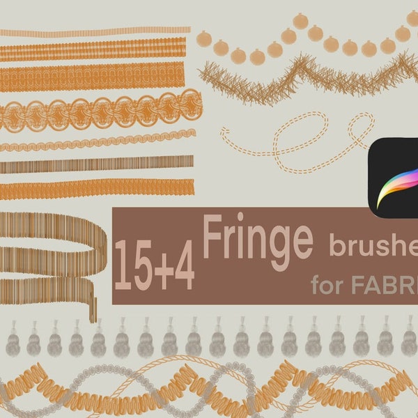 Fringe Brushes for Procreate/Decor for Fabrics/Curtains/Pillows/Home textile