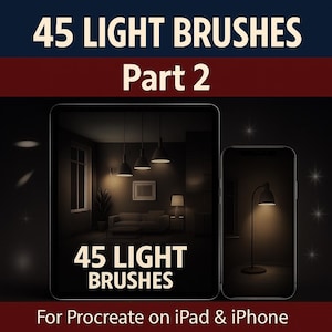 45 Lighting Procreate Brushes Part 2 | Architectural Illumination Tools | Interior Design & Space Planning for iPad