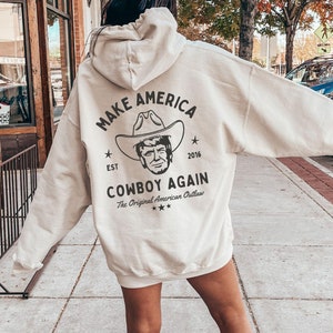 Cowboy Trump Trump Hoodie Lets Go Brandon Trump 2024 MAGA Apparel Ultra Maga Vote Shirt Free Trump FJB Shirt Womens Trump Clothes