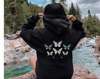 Lunar Moth Hoodie Luna Moth Goblincore Shirt Luna Moth Wings Moth Shirt Moth Sweatshirt Fairy Grunge Shirt Goth Hoodie Dark Academia Hoodie