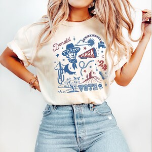 Cowboy Trump Lets Go Brandon Trump 2024 Sweatshirt MAGA Apparel Ultra Maga Vote Shirt Free Trump FJB Shirt Womens Trump Clothes