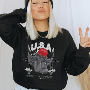 MAGA Sweatshirt Trump 2024 MAGA Apparel Ultra Maga Lets Go Brandon Free Trump FJB Shirt Womens Trump Clothes