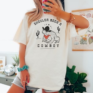 Cowboy Frog Shirt Comfort Colors Frog Shirt Western Shirt Weird Shirt Midwest Shirt