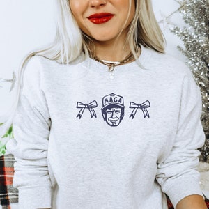 Trump Embroidered Sweatshirt MAGA Trump Sweatshirt Lets Go Brandon MAGA Apparel Ultra Maga FJB Shirt Womens Trump Clothes Trump Merch