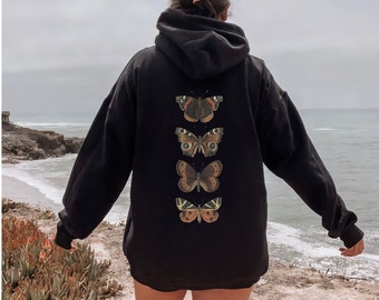 Camisa de polilla Luna Moth sudadera con capucha marrón sudadera con capucha de mariposa sudadera con capucha de polilla sudadera con capucha de bruja gótica sudadera con capucha Whimsigoth sudadera de polilla sudadera con capucha Dark Academia