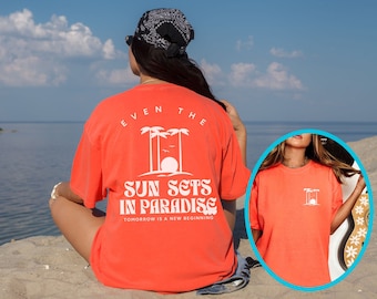 Sun Sets In Paradise Coconut Girl Comfortcolors Stay Salty Ocean Inspired Style Coconut Girl Clothes Beachy Shirts Stay Salty Beachy Shirt