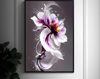 Fiori, Orchidea, Orchidea fluida, fiore. Immagine incorniciata, dimensioni 20x30"