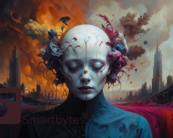 Stampa artistica digitale di fantascienza futuristica (download digitale)