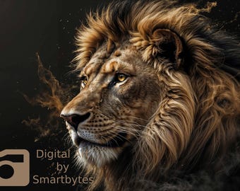 Leone stampabile da parete / Download digitale moderno