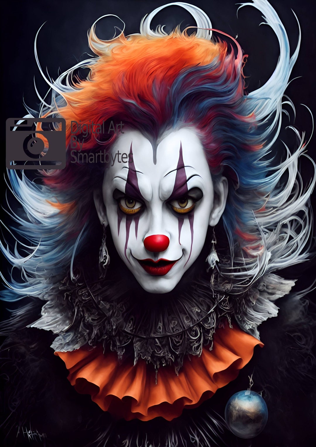 Clown Creepy Clown Download Sizes Are 8x10 11x14 16x20 - Etsy