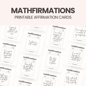 Mathfirmations | mathematische positive Affirmationen | Mathe Lernkarten | Mathe-Manipulationen | SEL Lernmittel | Studentengeschenke | Testvorbereitung