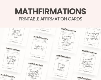 Mathfirmations | math-minded positive affirmations | math flashcards | math manipulatives | SEL learning tools | student gifts | test prep