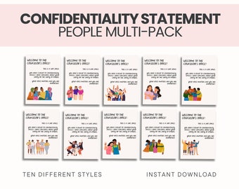 Counselor Confidentiality Statement &quot;People&quot; Multi-Pack | school counselor, modern, documentation, instant download, office décor
