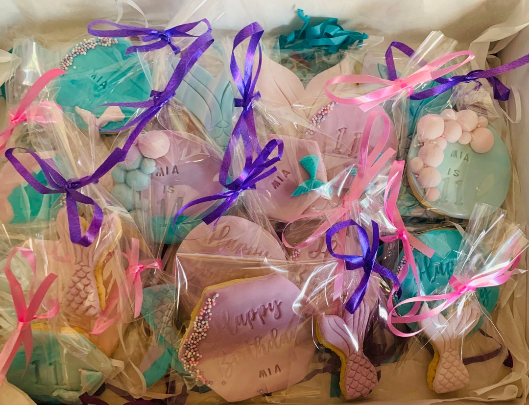 Mermaid Iced Biscuits Mermaid Party Birthday Gift Iced Etsy UK