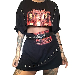 Slipknot band  alt goth Tshirt co-ord size 8-12