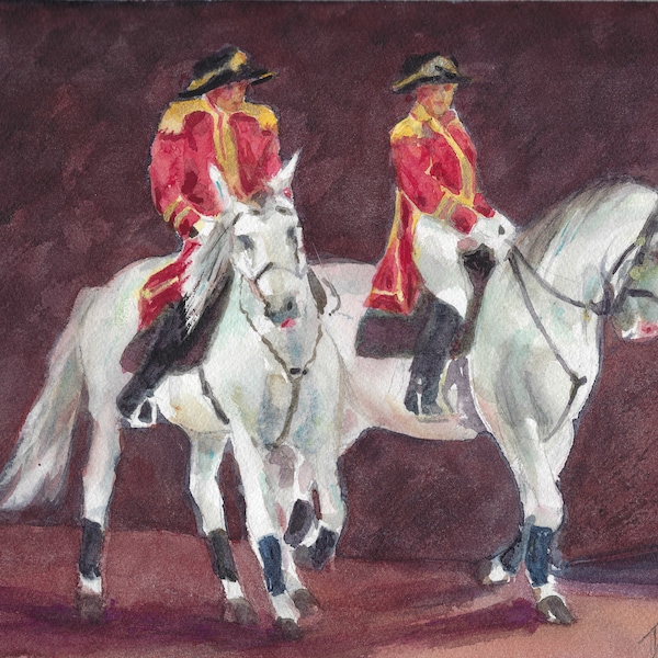 Lipizzaner Horses Of Vienna Print, Vienna Watercolor Painting, Austria, Museum Quality Fine Art Print