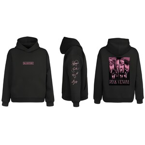 Blackpink "Pink Venom" Hoodie With Front, Back & Sleeve Prints, K-Pop Merchandise, Thick Winter Sweatshirt For Fans, Stylish Gift