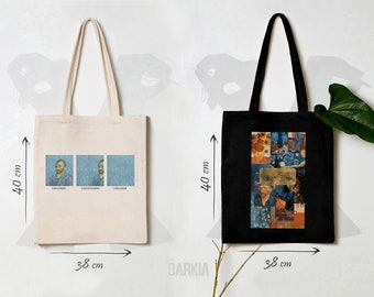 Van Gogh Printed Cloth Bag Set, Cloth bag, Ladies' handbags ,Oxford cloth bag, Trendy Canvas Tote Bag, Gift For Girl, Aesthetic Tote Bag