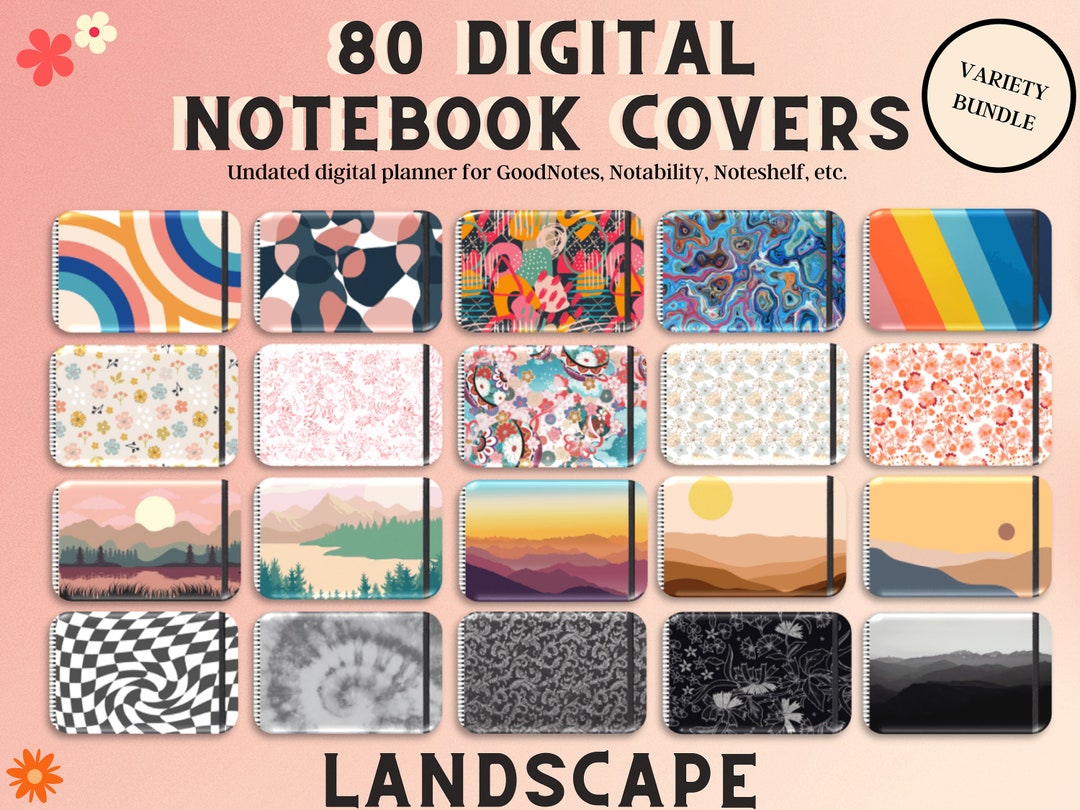 80 Landscape Goodnotes Covers, Digital Notebook Cover, Patterns ...