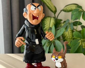 Handmade Smurfs Diorama: Gargamel & Azrael 3D Printed | Gargamel