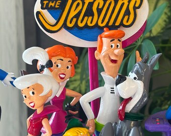 Jetsons Family 3D Printed Diorama, Rosie & Spacely, Retro Decor