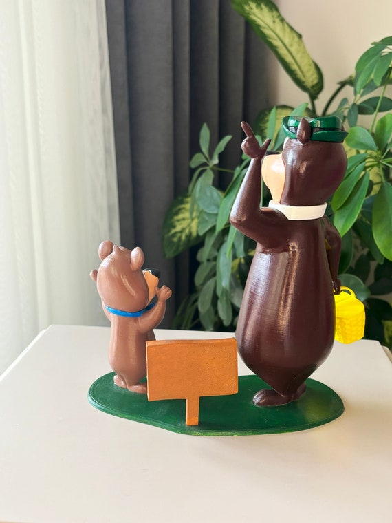 ヨギベア＆ブーブーベアのフィギュアセット：3Dプリントの漫画風装飾