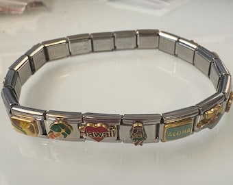 9mm Italian Charm Ready-Made Bracelet Hawaii Themed Stainless Steel Gift Mothers Day, Christmas (8)