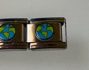 Earth 9mm Italian Charm for Italian Charm Bracelets Stainless Steel 18K Gold Over Stainless (2)