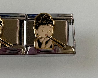 Famous Actress 9mm Italian Charm for Italian Charm Bracelets Stainless Steel 18K Gold Over Stainless (2)